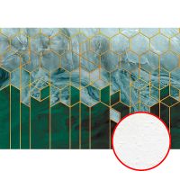 Фреска Ortograf Forma 32694 Фактура бархат FX Флизелин (4*2,7) Зеленый/Синий/Золото, Геометрия/Абстракция арт-32694 (бархат FX) — фото 1, Фрески