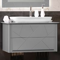 Тумба под раковину Opadiris Луиджи 90 подвесная Серая матовая арт-00-00005940 — фото 1, Тумбы под раковину