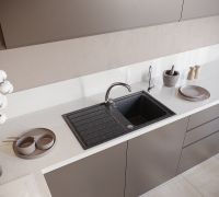 Товар: Кухонная мойка Domaci Бьелла DMC-20 арт-DMC-20-308 черная - фото 2 Кухонная мойка Domaci Бьелла DMC-20 арт-DMC-20-308 черная — фото 2, Кухонные мойки