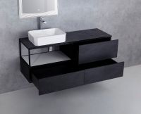 Тумба Cezares Cadro 70 подвесная Nero арт-CADRO-70-2C-SO-NR-BLUM — фото 3, Комоды и тумбы для ванной комнаты