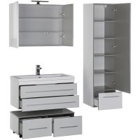 Тумба с раковиной Aquanet Верона 90 подвесная Белая арт-212866 — фото 8, Тумбы с раковиной