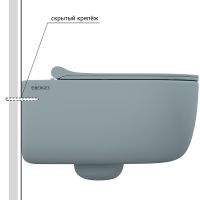 Унитаз Berges Ego XL подвесной Голубой матовый с сиденьем Микролифт арт-083229 — фото 2, Подвесные унитазы