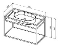 Консоль под раковину Allen Brau Liberty 90 Черный браш арт-1.33003.BB — фото 9, Консоли для раковины