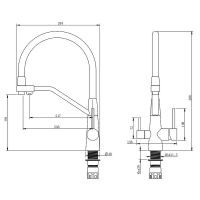 Смеситель для кухни Splenka Сатин Серый арт-S71.62.05 — фото 3, Смесители для кухни