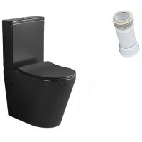 Унитаз компакт Ceruttispa Sella MB CT Черный матовый с бачком и сиденьем Микролифт арт-9865 — фото 10, Напольные унитазы