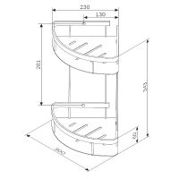 Полка корзина AM.PM Sense L угловая Хром арт-A7454200 — фото 8, Полки для ванной и душа