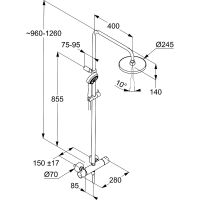 Душевая система Kludi Logo Dual Shower System с термостатом Черная матовая арт-6808239-00 — фото 5, Душевые стойки