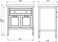 Комплект мебели для ванной ASB-Woodline Гранда 85 Антикварный орех арт-11487+23539+11483+11485 — фото 10, Комплекты мебели для ванной