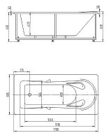 Акриловая ванна Aquatek Леда 170х80 без гидромассажа с фронтальной панелью с каркасом (разборный) со слив-переливом (слева) арт-LED170-0000034 — фото 4, Акриловые ванны