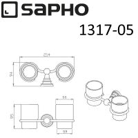 Стакан для зубных щеток Sapho Diamond двойной Хром арт-1317-05 — фото 2, Стаканы для зубных щеток