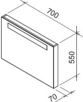 Зеркало Ravak Classic 70 с подсветкой Капучино арт-X000000954 — фото 5, Зеркала в ванную комнату