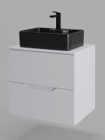 Тумба с раковиной Orange Line 60 подвесная Белая матовая арт-Li-60TuwMDF+B01-475MB — фото 2, Тумбы с раковиной