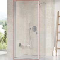 Душевая дверь Ravak Chrome CRV1-90 профиль Сатин стекло Transparent арт-1QV70U01Z1 — фото 1, Распашные душевые двери