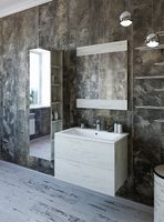 Тумба с раковиной Sanflor Чикаго 75 подвесная Дуб крафт белый арт-С16781 — фото 3, Тумбы с раковиной