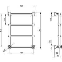 Водяной полотенцесушитель Migliore Colosseum 72x48 Хром арт-20289 — фото 2, Водяные полотенцесушители