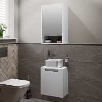 Тумба под раковину Runo Бари Микра 40 подвесная Белая арт-00-00001975 — фото 7, Тумбы под раковину