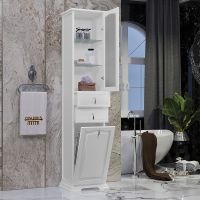 Шкаф пенал Opadiris Риспекто 40 R с бельевой корзиной Белый матовый арт-00-00005839 — фото 3, Пеналы для ванной комнаты