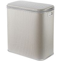 Корзина для белья Geralis Ромб Белая, кант Хром, малая арт-RWH-M — фото 1, Корзины для белья