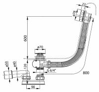 Слив-перелив Ravak полуавтомат Хром арт-X01318 — фото 2, Сливы-переливы
