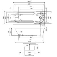 Фронтальная панель для ванны AM.PM X-Joy 170 Белая арт-W88A-170-070W-P — фото 4, Экраны для ванн