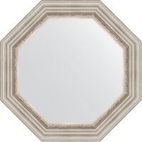 Зеркало Evoform Octagon 67х67 в багетной раме - Римское серебро 88 мм арт-BY 3788 — фото 1, Зеркала в ванную комнату