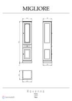 Шкаф пенал Migliore Ravenna 44 R Слоновая кость Золото арт-27068 — фото 1, Пеналы для ванной комнаты
