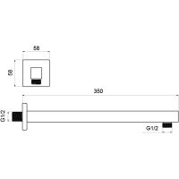 Кронштейн для верхнего душа Aquatek Хром арт-AQ2175CR — фото 2, Кронштейны для верхнего душа