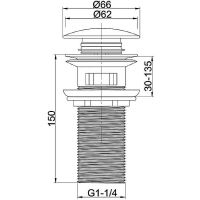 Донный клапан Frap click-clack Хром арт-F69 — фото 6, Донные клапаны