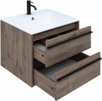 Комплект мебели для ванной Aquanet Lino 60 подвесной Дуб Веллингтон арт-271952 — фото 7, Комплекты мебели для ванной