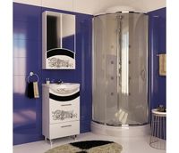 Тумба под раковину Mixline Радуга 50 Белая Черная Цветы арт-528040 — фото 4, Тумбы под раковину