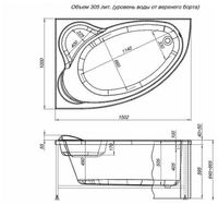 Акриловая ванна Aquanet Mayorca 150x100 R без гидромассажа арт-205438 — фото 7, Акриловые ванны