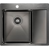 Кухонная мойка Paulmark Kroner 59F Вороненая сталь арт-PM225951-GML — фото 1, Кухонные мойки