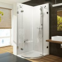 Душевой уголок Ravak Brilliant BSKK3-100 100х100 L профиль Хром стекло Transparent арт-3ULAAA00Y1 — фото 1, Душевые уголки четверть круга