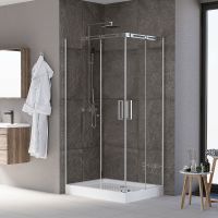 Душевой уголок Grossman Galaxy 120x80 L профиль Хром стекло прозрачное арт-GR-3120L — фото 1, Прямоугольные душевые уголки