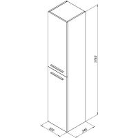 Шкаф пенал Aquanet Nova 35 подвесной Дуб рошелье арт-242259 — фото 2, Пеналы для ванной комнаты