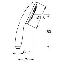 Ручной душ Grohe Tempesta 110 Хром арт-27923003 — фото 6, Лейки для душа