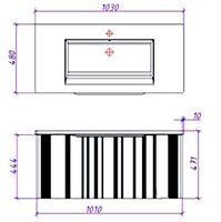 Тумба под раковину Creto Luna 100 подвесная Blue арт-17-Bl100 — фото 5, Тумбы под раковину