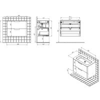 Тумба с раковиной Creto Bravo 80 подвесная Серая арт-22-BrG80 — фото 10, Тумбы с раковиной