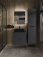 Тумба с раковиной Orange Line 60 подвесная Графит матовый арт-Li-60TugMDF+B01-475MB — фото 5, Тумбы с раковиной