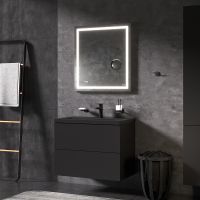 Комплект мебели для ванной AM.PM Gem 75 подвесной Черный матовый со смесителем для раковины и аксессуарами арт-BK90GN — фото 2, Комплекты мебели для ванной