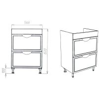 Тумба под раковину VIANT Лима 60 Белая арт-VLIM60CO-T2Y — фото 5, Тумбы под раковину