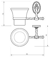 Стакан для зубных щеток Migliore Edera Золото арт-16952 — фото 3, Стаканы для зубных щеток