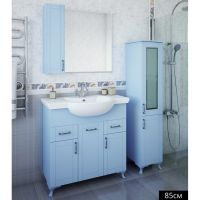 Зеркало со шкафом Sanflor Глория 85 L Серое арт-С000005820 — фото 1, Зеркальные шкафы в ванную