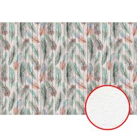 Фреска Ortograf Levity 33381 Фактура бархат FX Флизелин (4*2,7) Бежевый/Зеленый, Перья арт-33381 (бархат FX) — фото 1, Фрески
