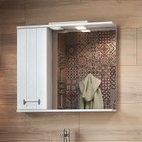 Зеркало со шкафом Vigo Diana 80 L с подсветкой Белое арт-z.DIA.80.L.El — фото 1, Зеркальные шкафы в ванную