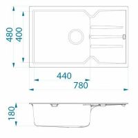 Кухонная мойка Alveus Granital Record 40 G55 Beige 780x480x180 Бежевая арт-1144465 — фото 6, Кухонные мойки