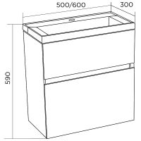 Тумба с раковиной Marka One Bumble 50П подвесная Белая арт-У88748 — фото 7, Тумбы с раковиной