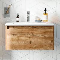 Тумба с раковиной STWORKI Карлстад 60 подвесная Дуб рустикальный арт-418855 — фото 2, Тумбы с раковиной