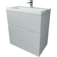 Тумба с раковиной Marka One Bumble 50П подвесная Белая арт-У88748 — фото 1, Тумбы с раковиной