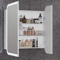 Зеркальный шкаф Opadiris Элеганс 90 с подсветкой Белый матовый арт-00-00006882 — фото 2, Зеркальные шкафы в ванную